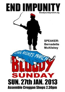 Poster for the Bloody Sunday March for Justice 27th January 2013