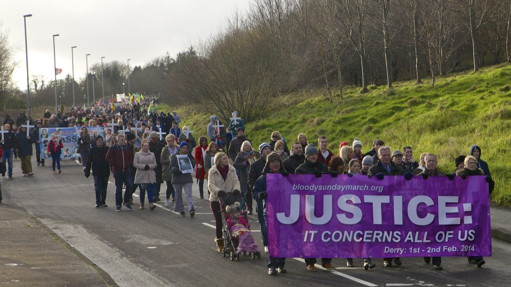 Photograph of Bloody Sunday march for Justice 2014 Coming down Southway