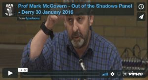 Professor Mark McGovern speaking at the 2016 Bloody Sunday Panel Discussion on policing