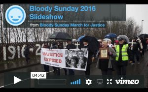 Images of the Bloody Sunday march and the various banners in 2016