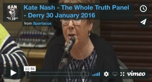 Kate Nash speaking on the Bloody Sunday 2016 The Whole Truth Panel, Derry